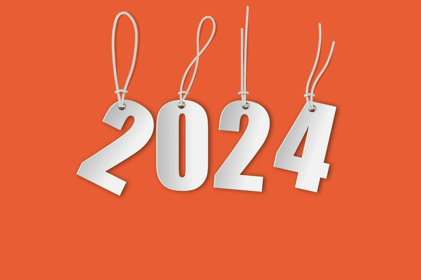 gelukkig nieuw jaar 2024. feestelijk realistisch decoratie. vieren 2024 partij vector