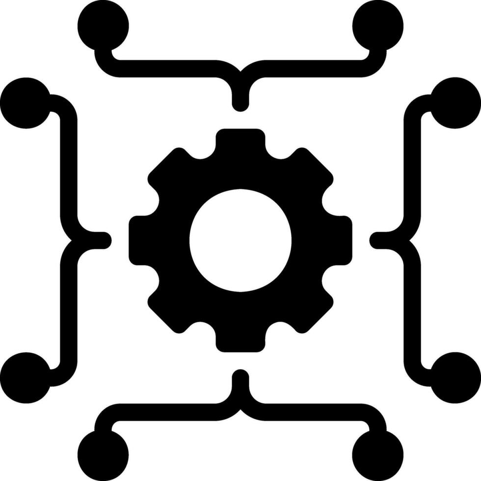 systeem integratie glyph icoon vector