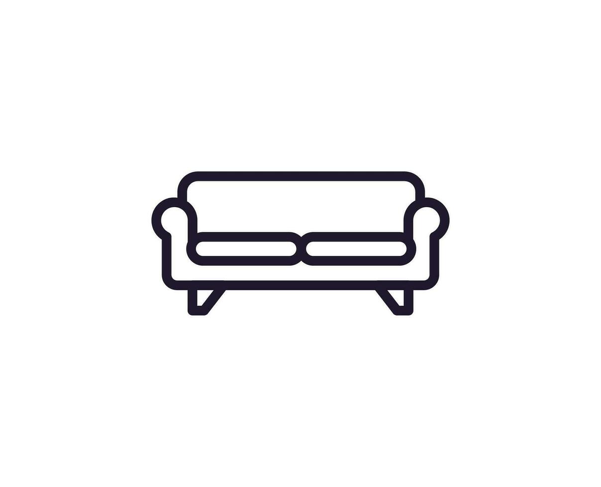 sofa concept. single premie bewerkbare beroerte pictogram perfect voor logo's, mobiel appjes, online winkels en web plaatsen. vector symbool geïsoleerd Aan wit achtergrond.