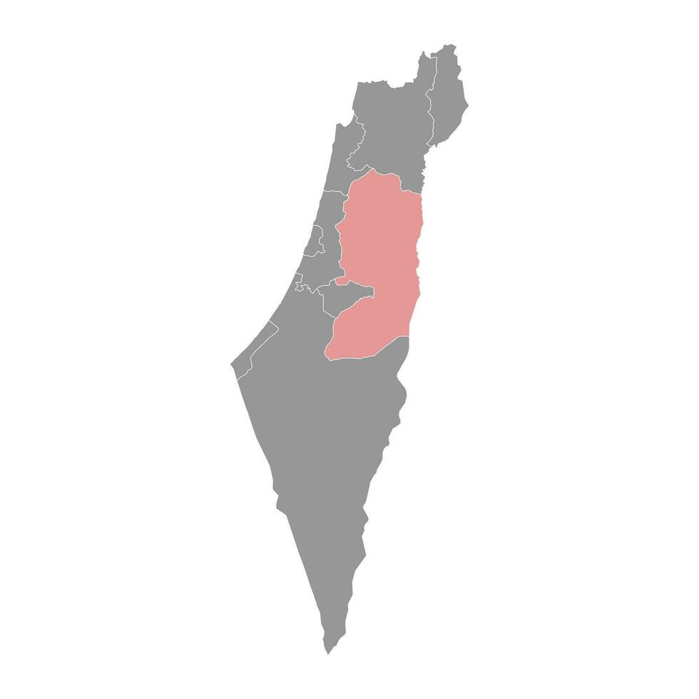Judea en samaria Oppervlakte kaart, administratief divisie van Israël. vector