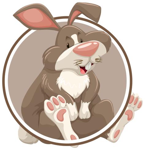 Arabbit op stickersjabloon vector