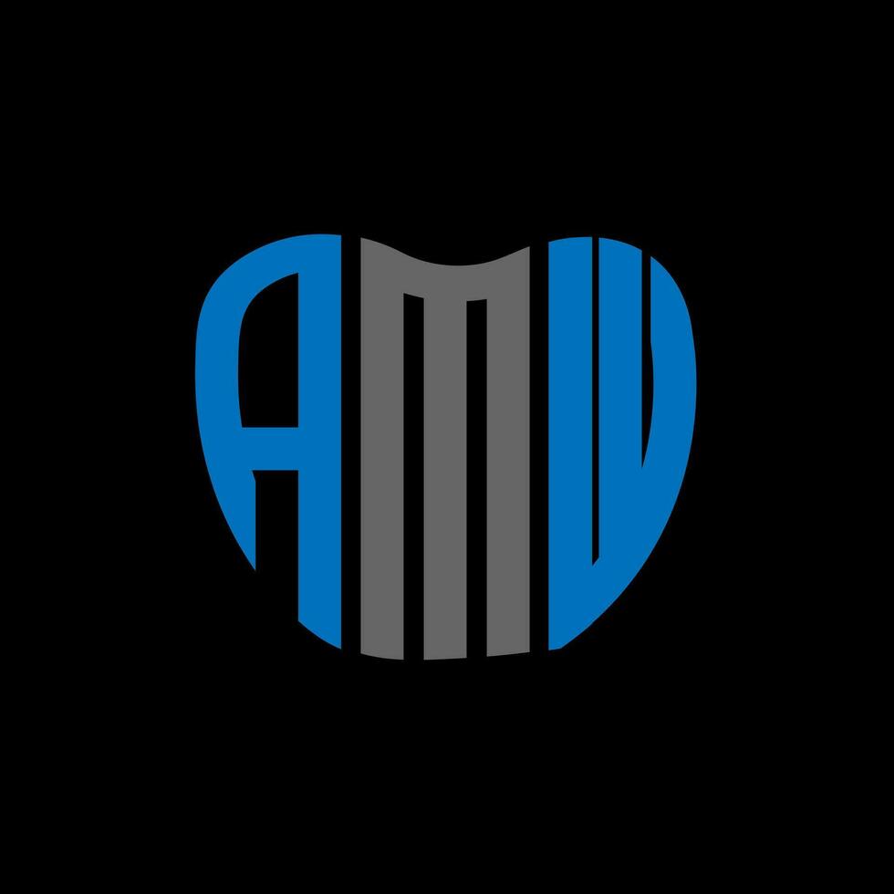 amw brief logo creatief ontwerp. amw uniek ontwerp. vector