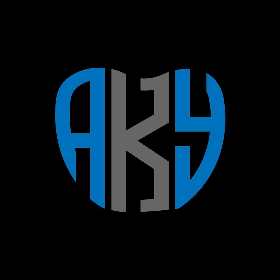 aky brief logo creatief ontwerp. aky uniek ontwerp. vector