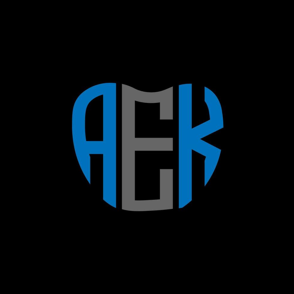 aek brief logo creatief ontwerp. aek uniek ontwerp. vector