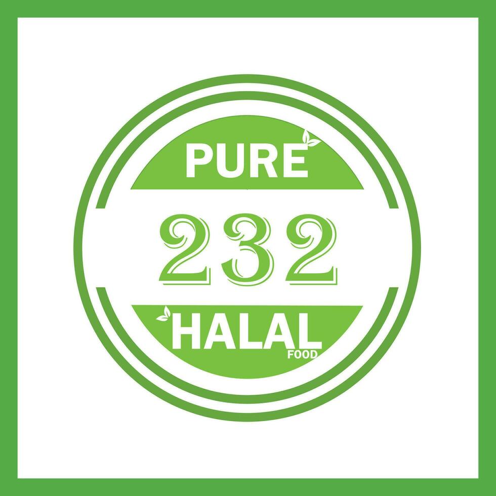 ontwerp met halal blad ontwerp 232 vector