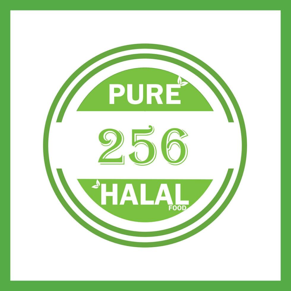 ontwerp met halal blad ontwerp 256 vector