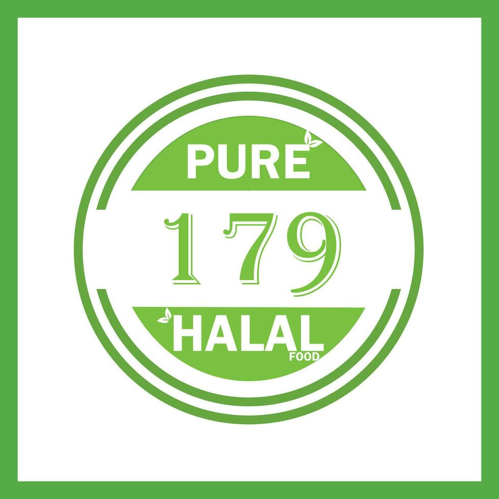 ontwerp met halal blad ontwerp 179 vector