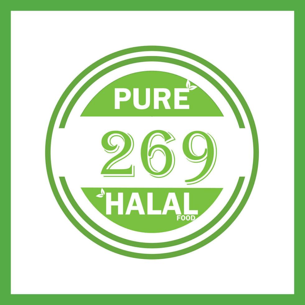 ontwerp met halal blad ontwerp 269 vector