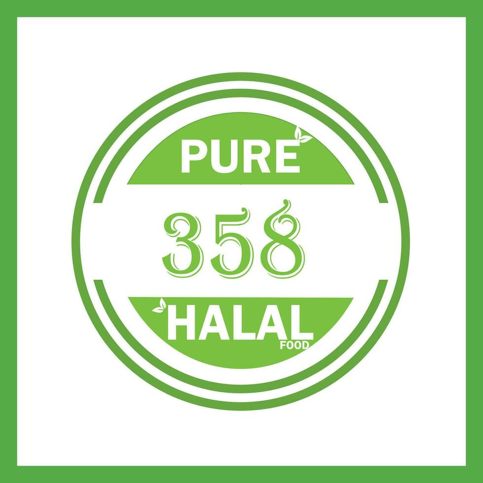 ontwerp met halal blad ontwerp 358 vector
