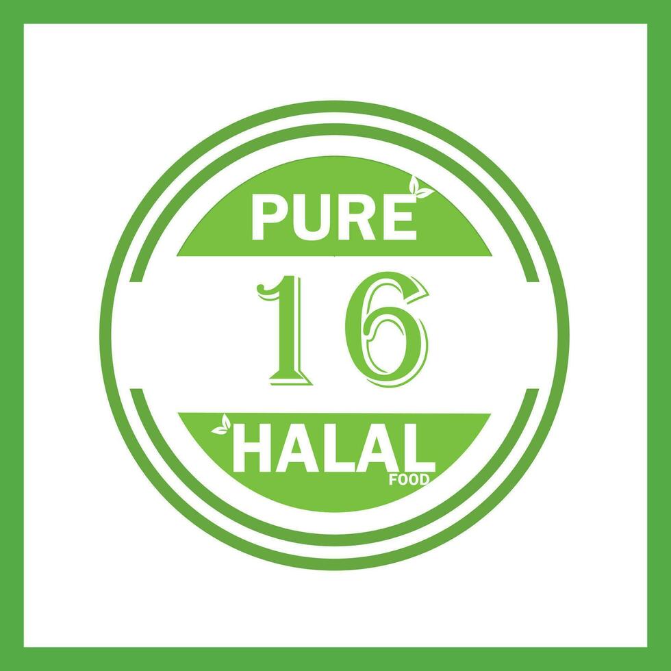 ontwerp met halal blad ontwerp 16 vector