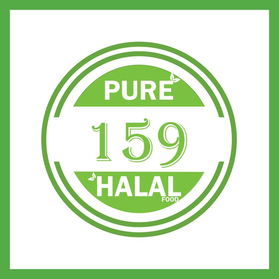 ontwerp met halal blad ontwerp 159 vector