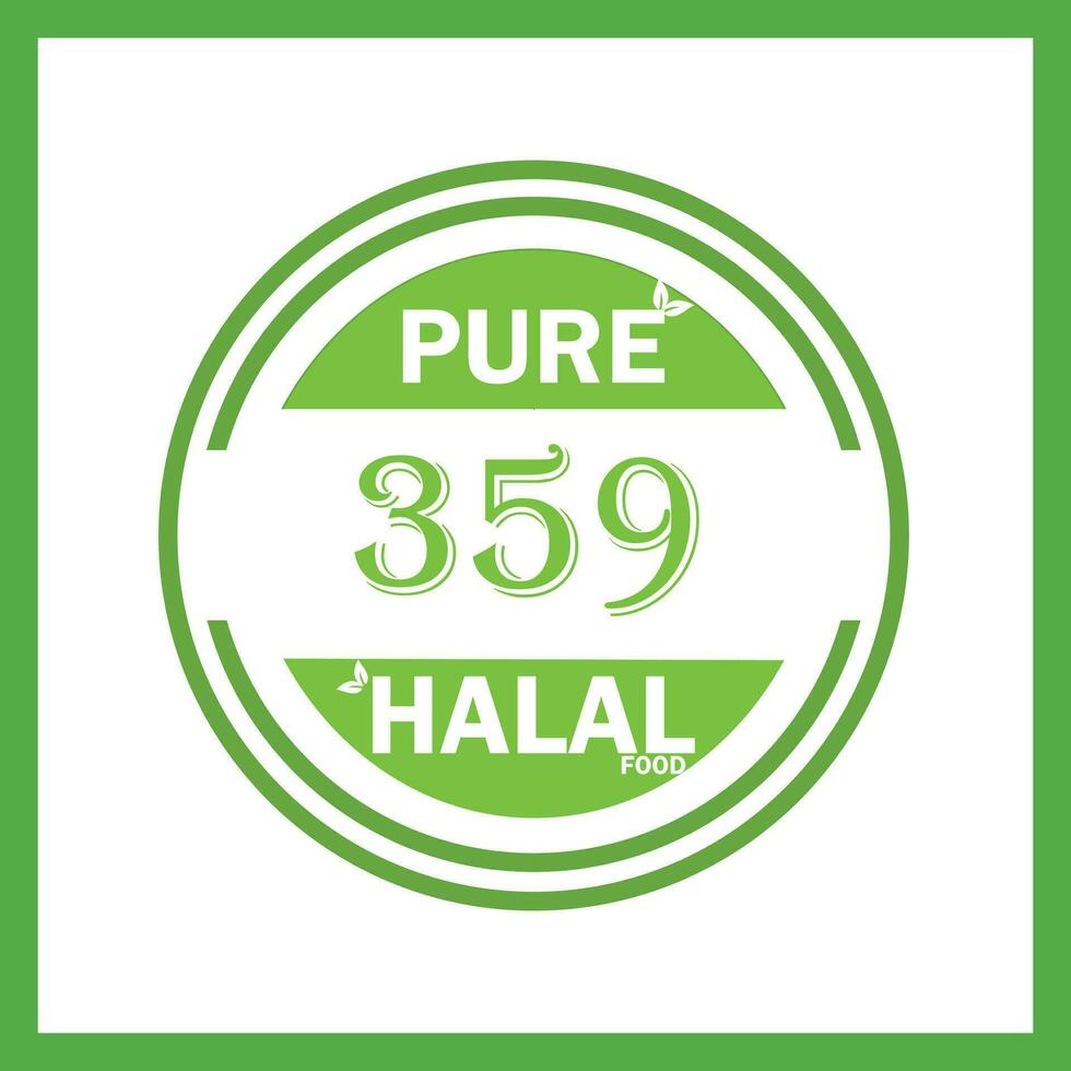 ontwerp met halal blad ontwerp 359 vector