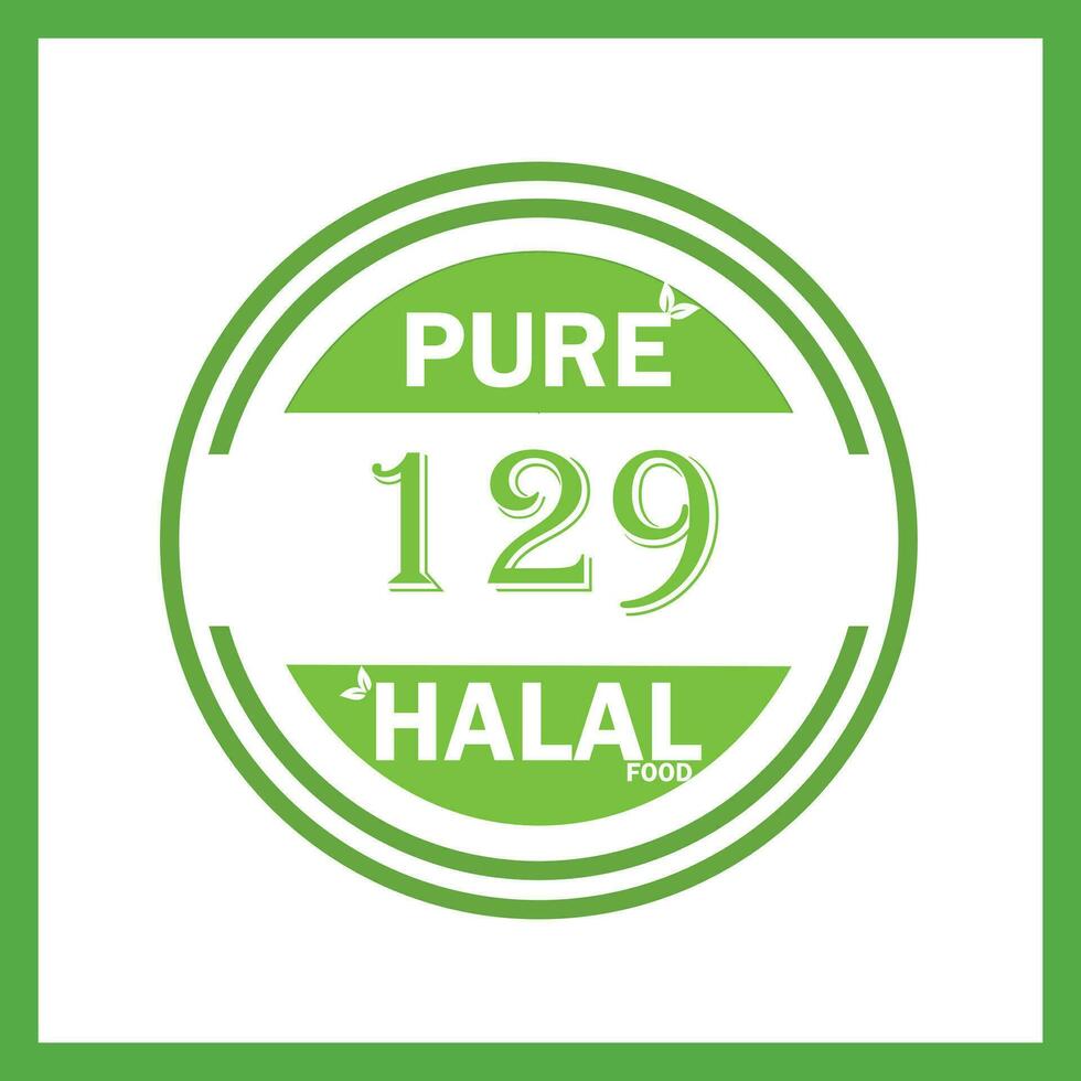 ontwerp met halal blad ontwerp 129 vector