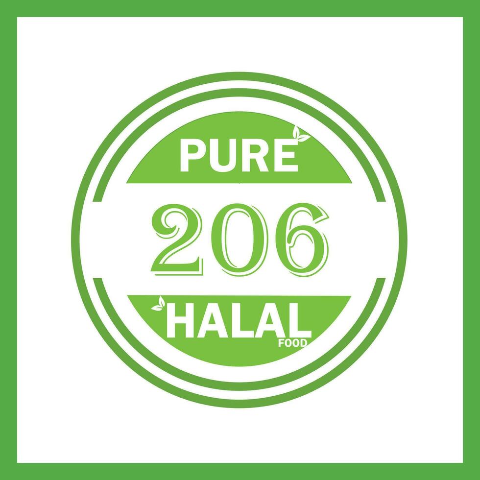 ontwerp met halal blad ontwerp 206 vector