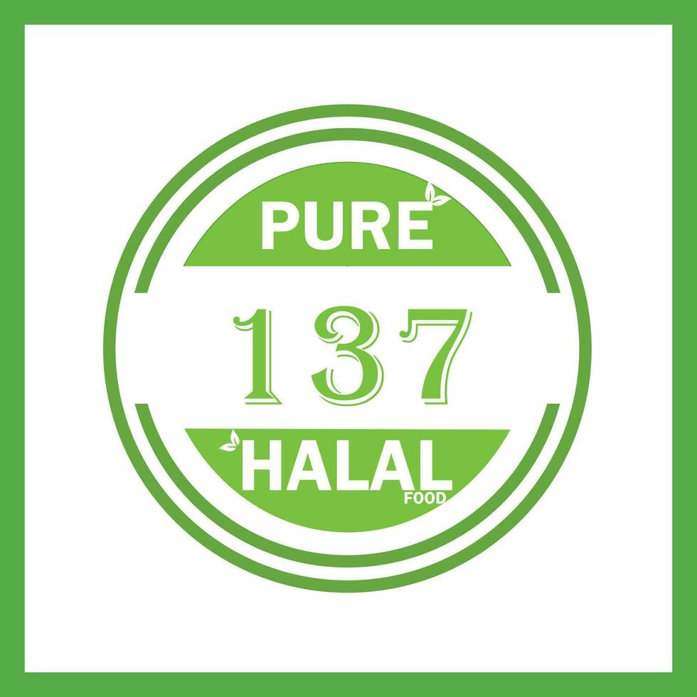 ontwerp met halal blad ontwerp 137 vector