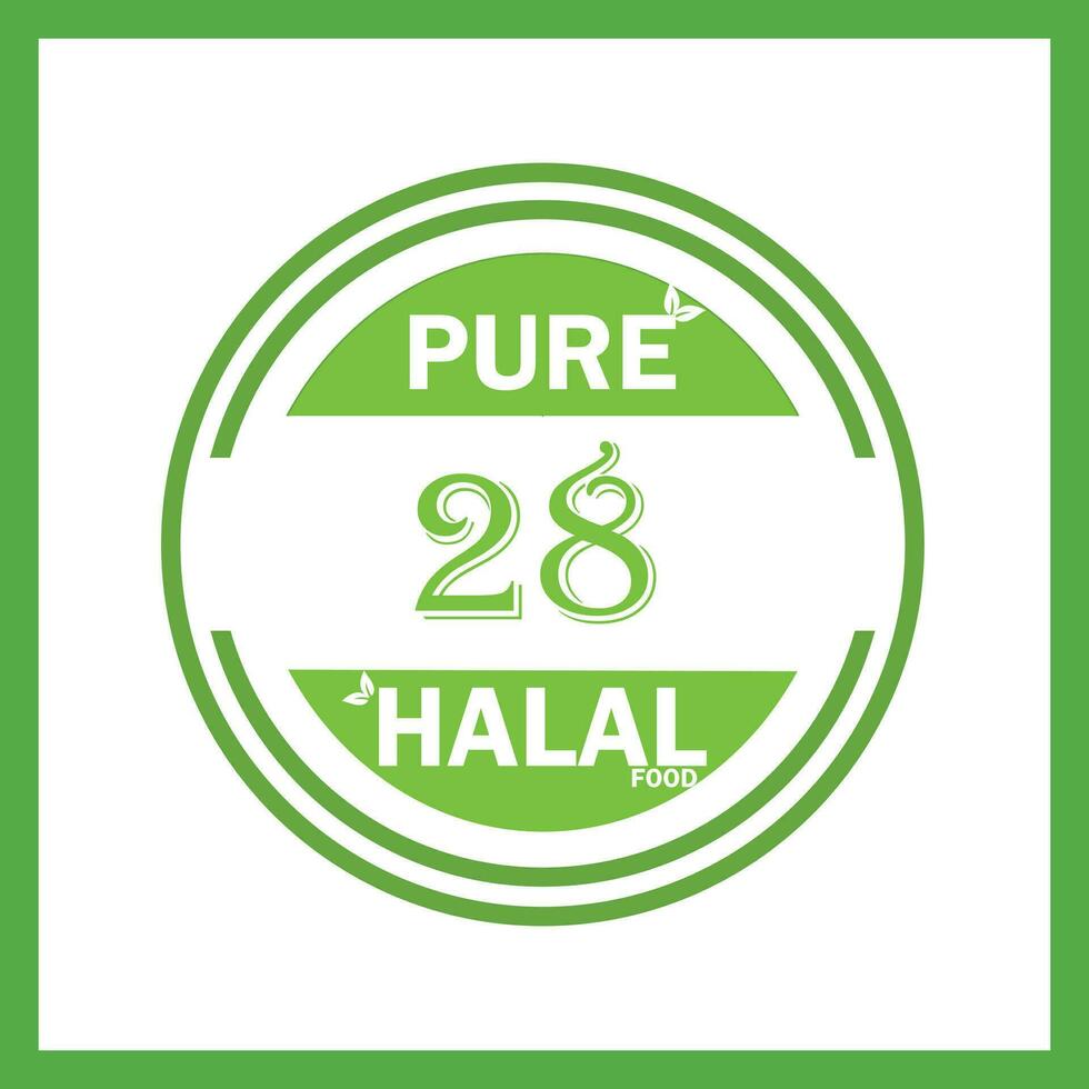 ontwerp met halal blad ontwerp 28 vector