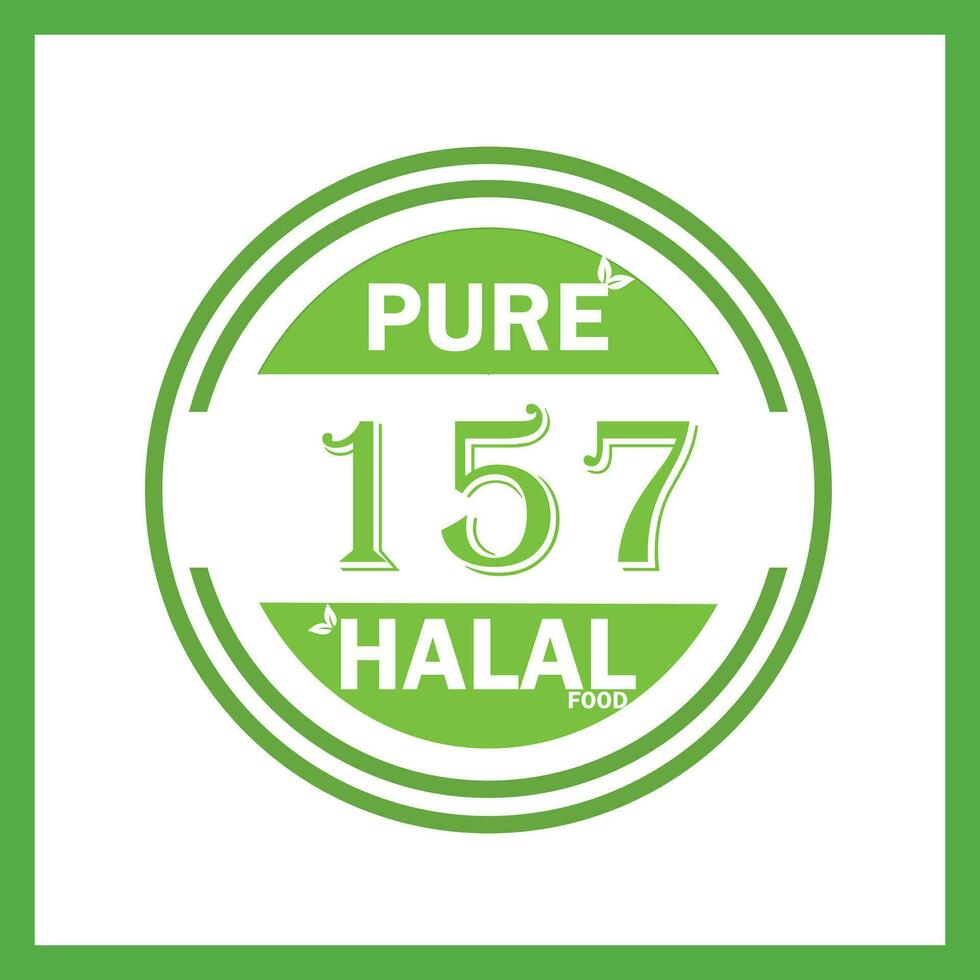 ontwerp met halal blad ontwerp 157 vector