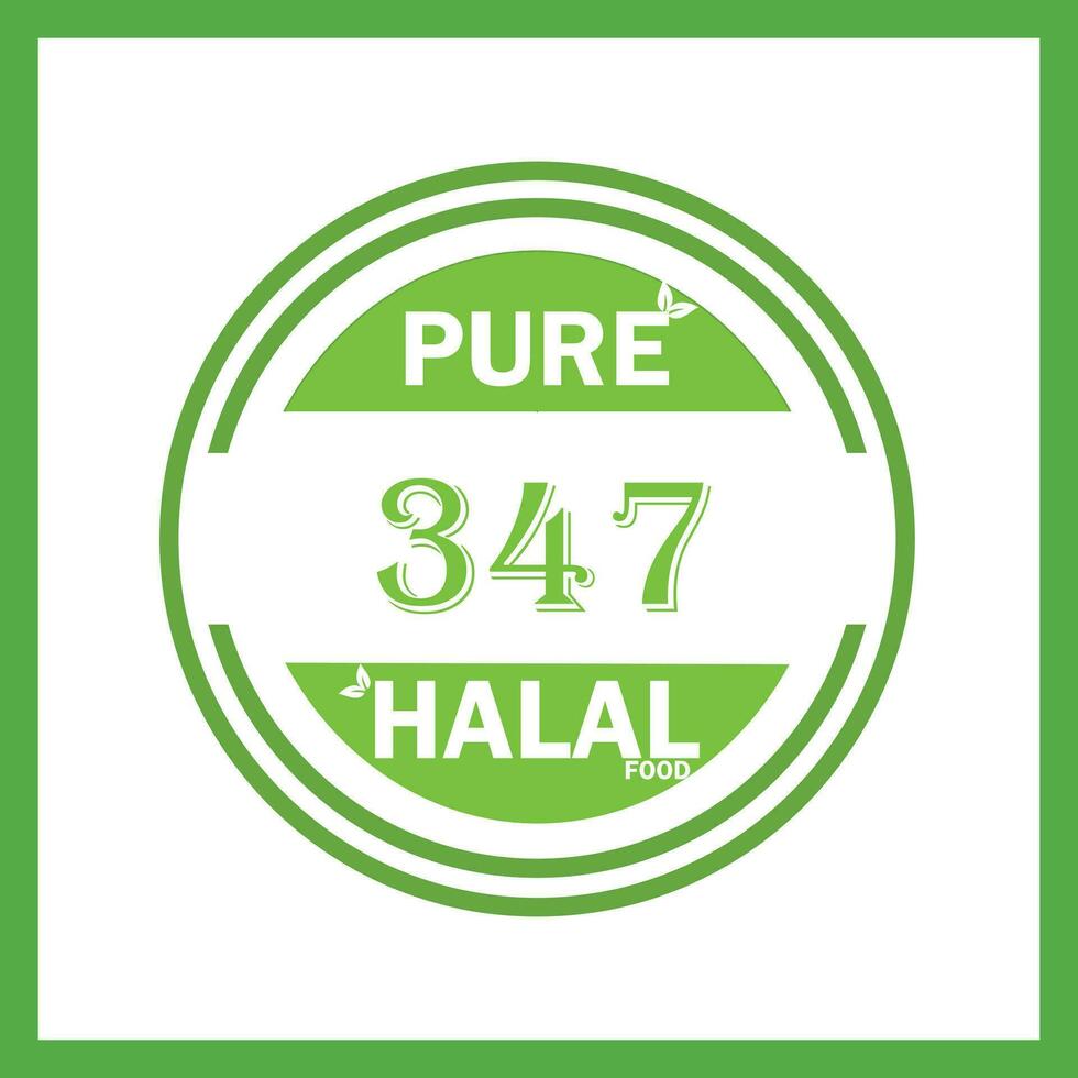 ontwerp met halal blad ontwerp 347 vector