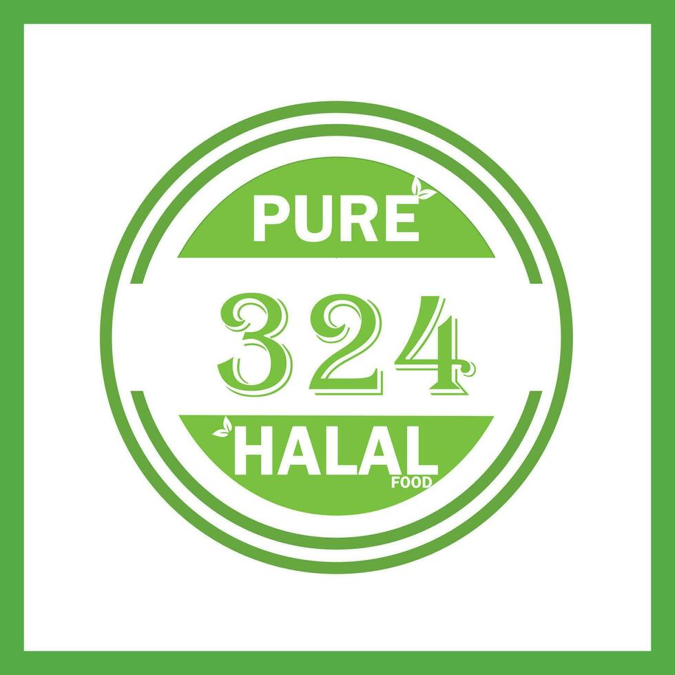 ontwerp met halal blad ontwerp 324 vector