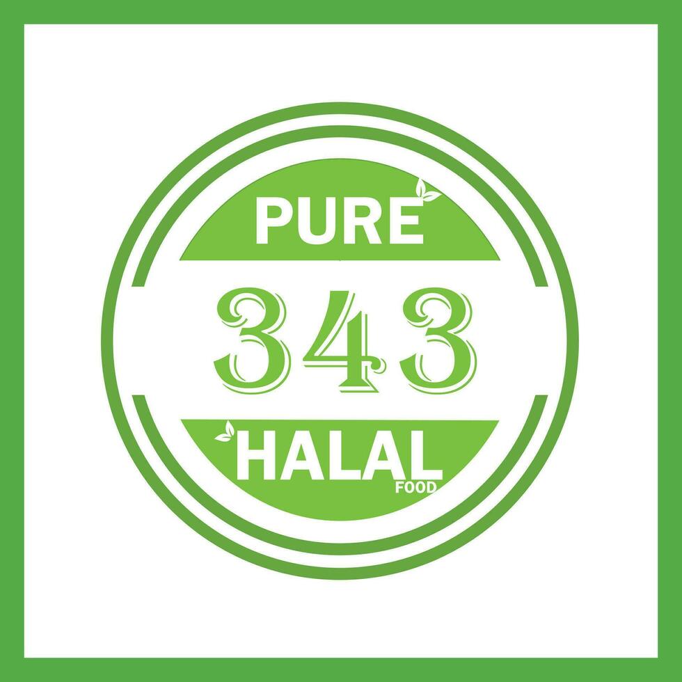 ontwerp met halal blad ontwerp 343 vector