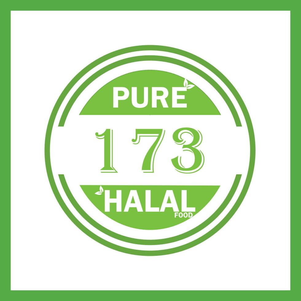 ontwerp met halal blad ontwerp 173 vector