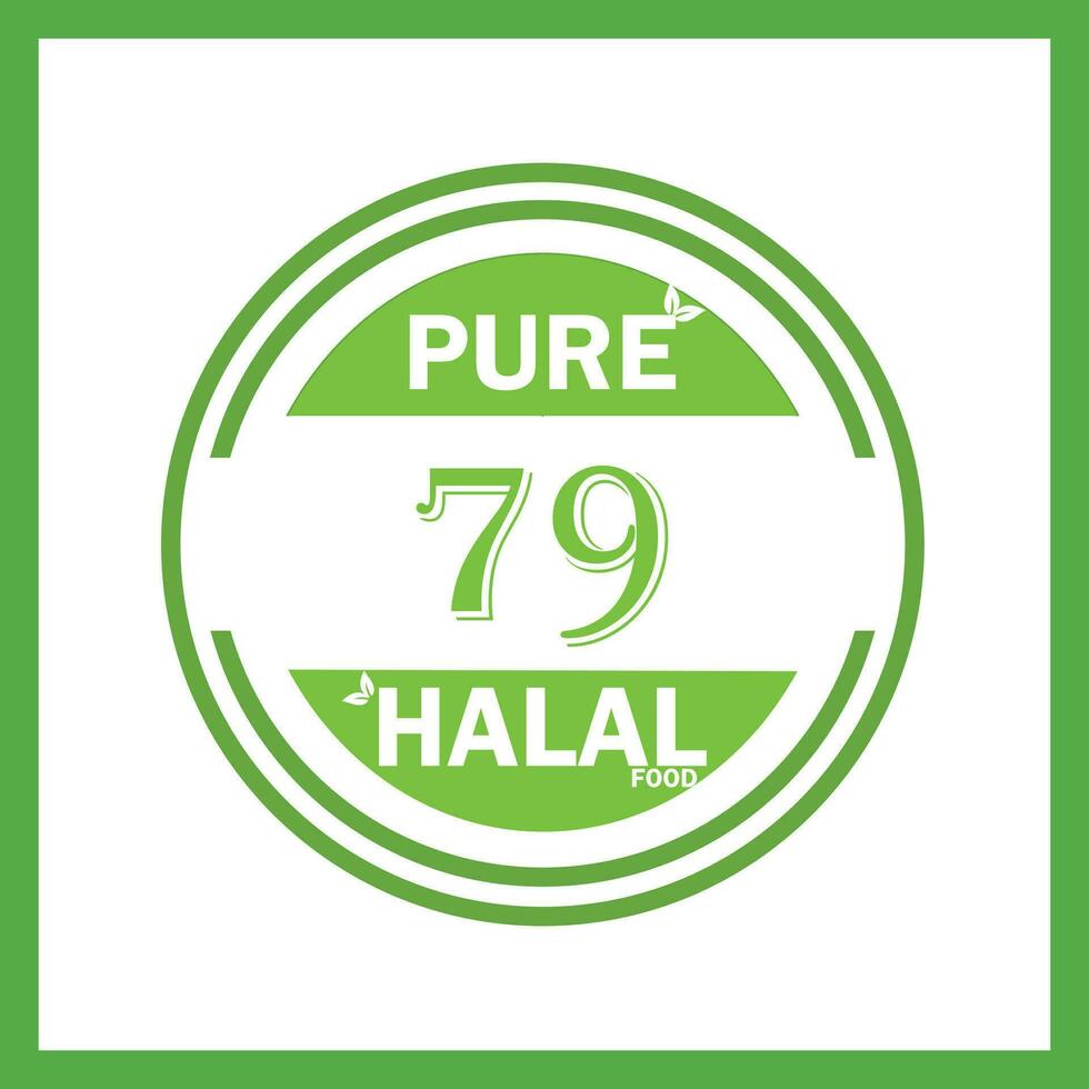 ontwerp met halal blad ontwerp 79 vector