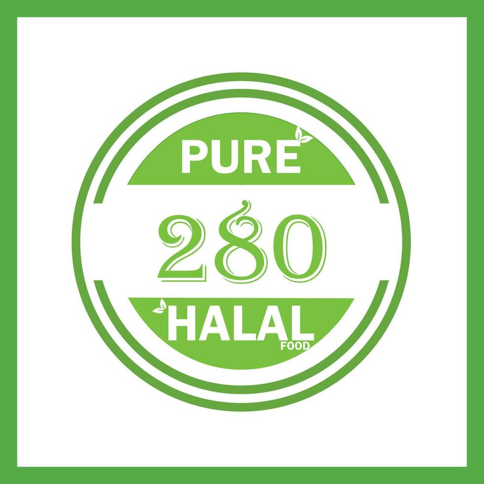 ontwerp met halal blad ontwerp 280 vector