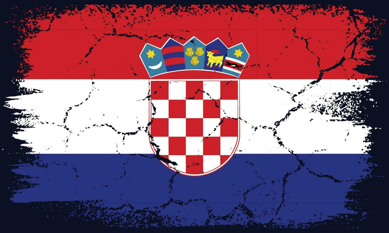 vrij vector vlak ontwerp grunge Kroatië vlag achtergrond