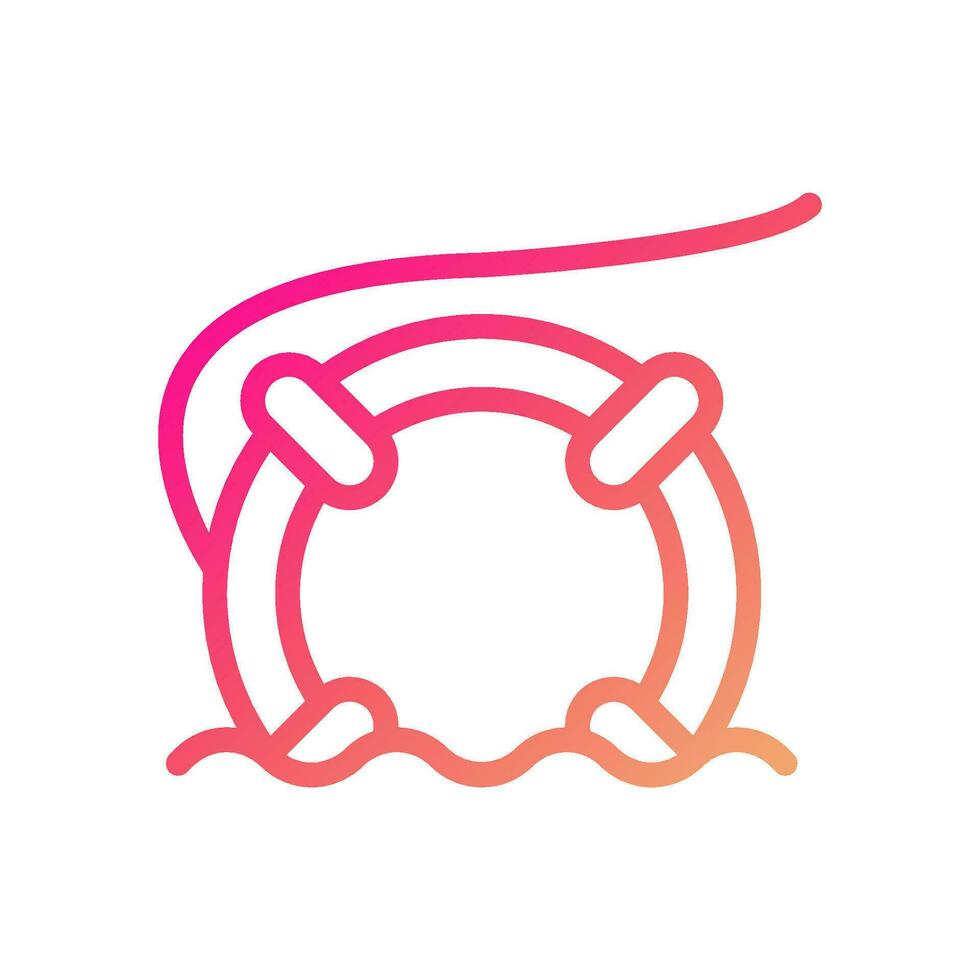 reddingsboei icoon helling roze geel zomer strand symbool illustratie. vector
