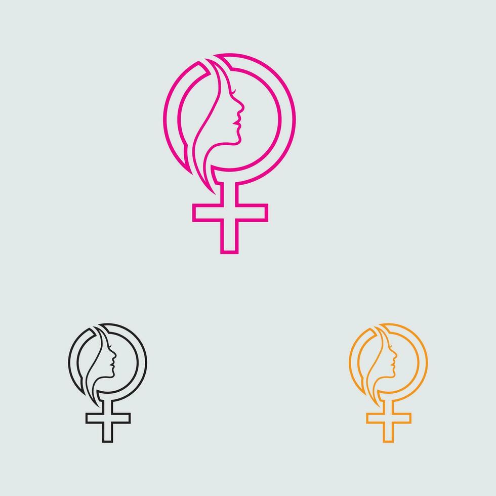 Dames dag logo en symbool vector