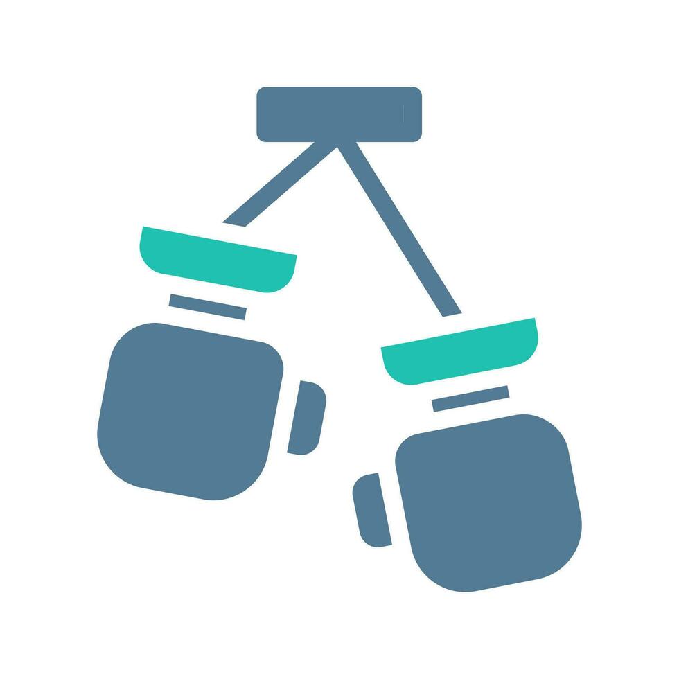 boksen icoon solide groen licht grijs sport symbool illustratie. vector