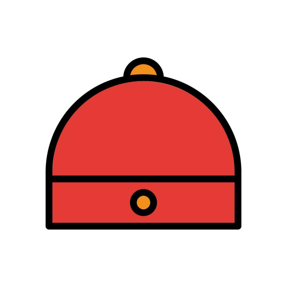 hoed icoon gekleurde schets rood oranje kleur Chinese nieuw jaar symbool perfect. vector