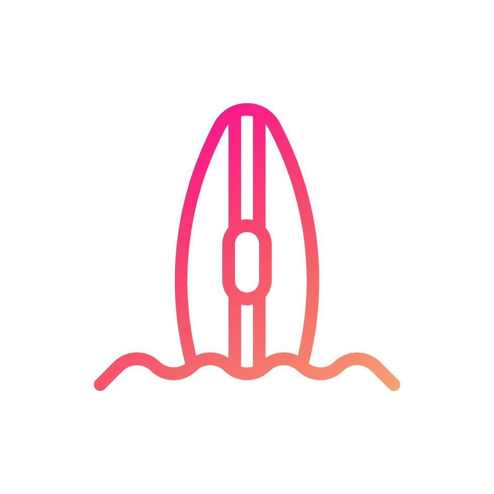 surfing icoon helling roze geel zomer strand symbool illustratie. vector