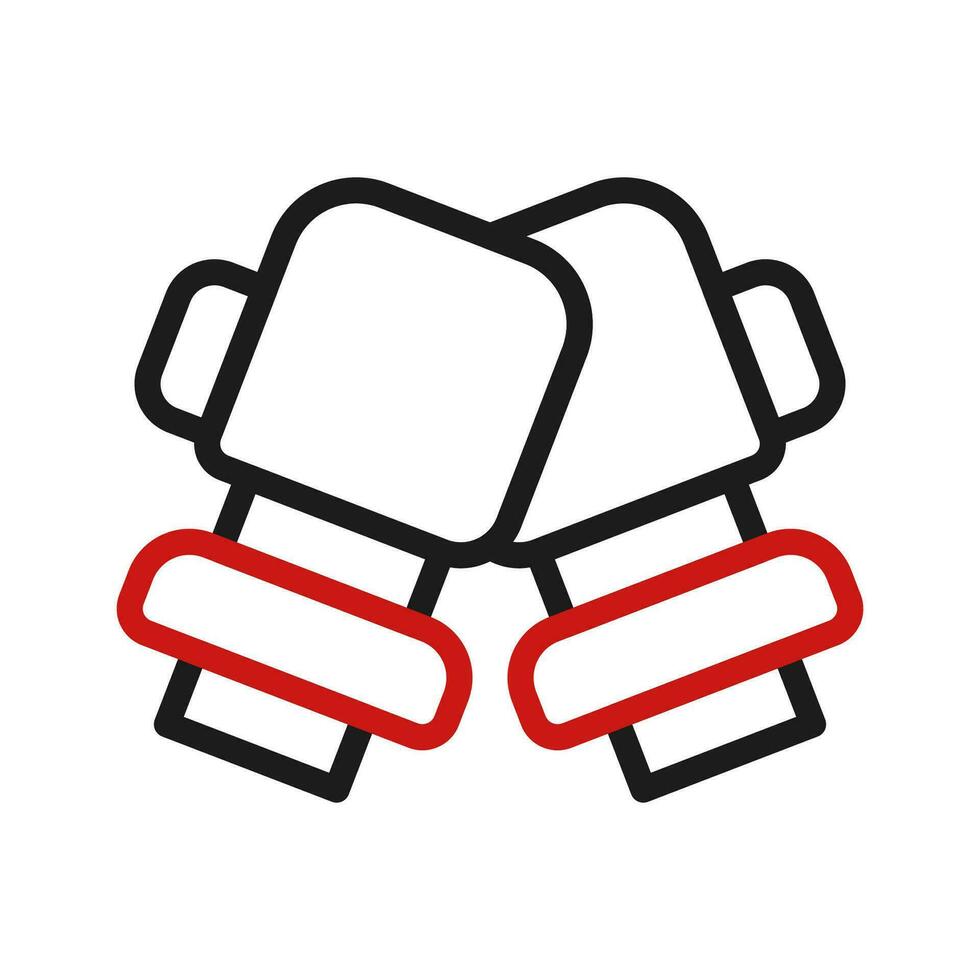 boksen icoon duokleur rood zwart sport symbool illustratie. vector