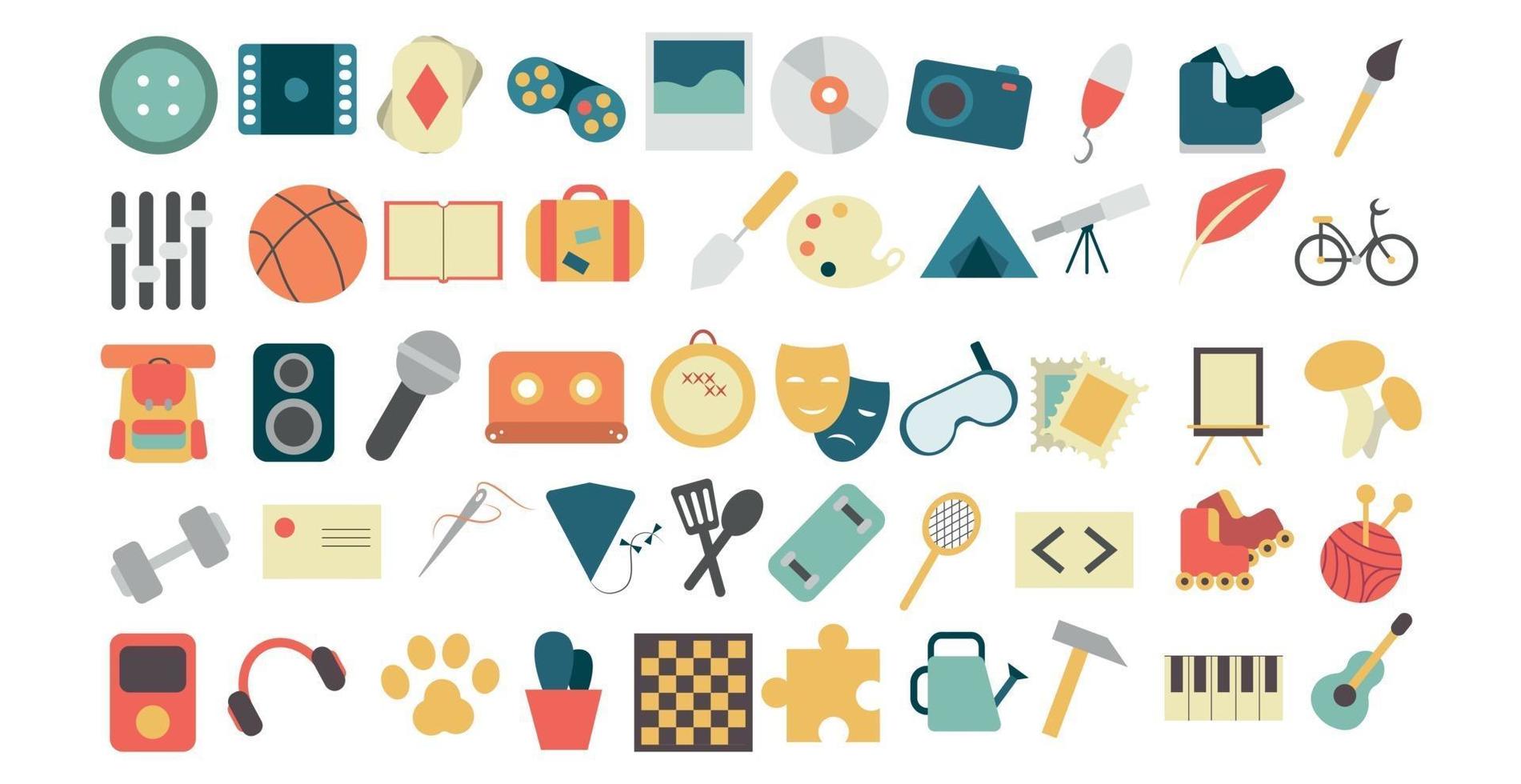 verschillende hobby's en beroepen iconen collectie - vector