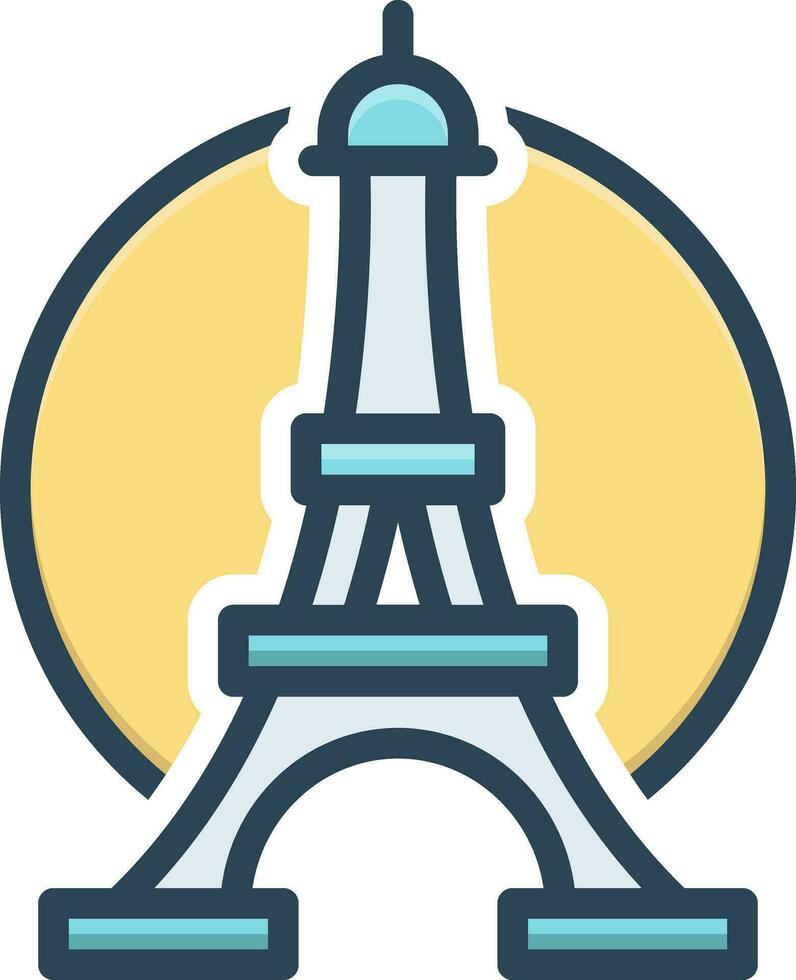 kleur icoon voor Parijs vector