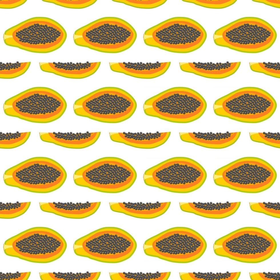 illustratie op thema grote gekleurde naadloze papaya vector
