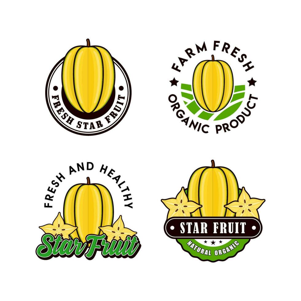 ster fruit logo ontwerp verzameling vector