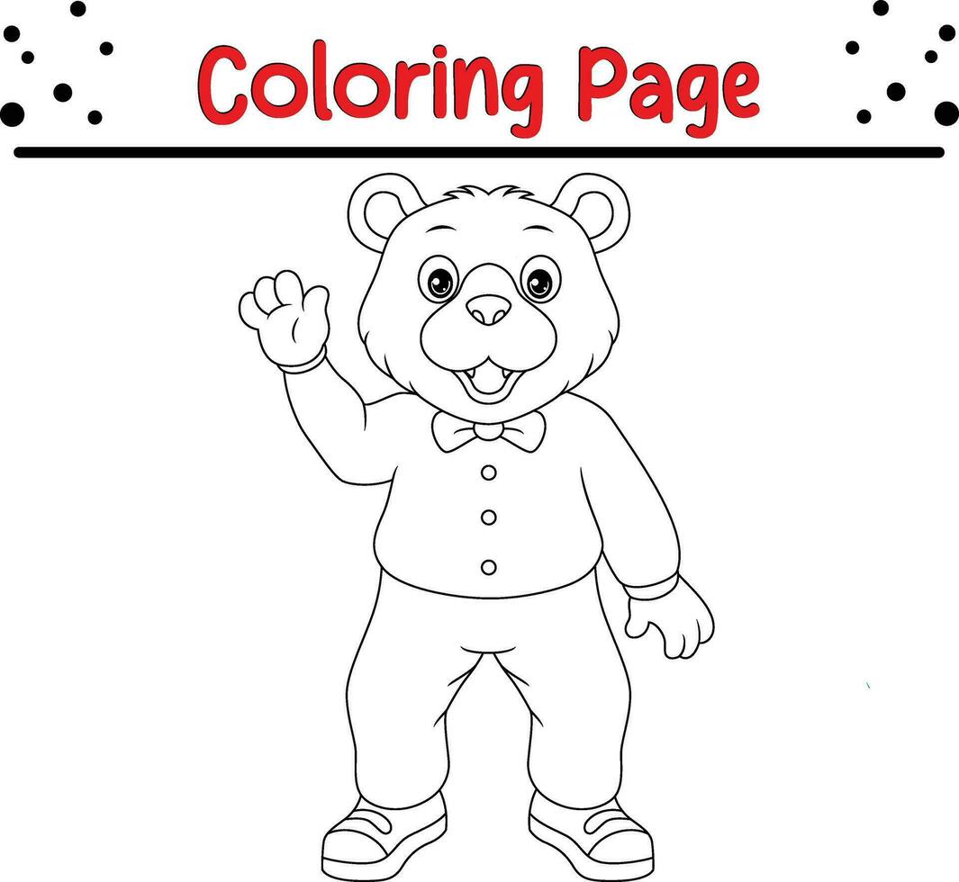 schattig beer dier kleur bladzijde illustratie vector. voor kinderen kleur boek. vector