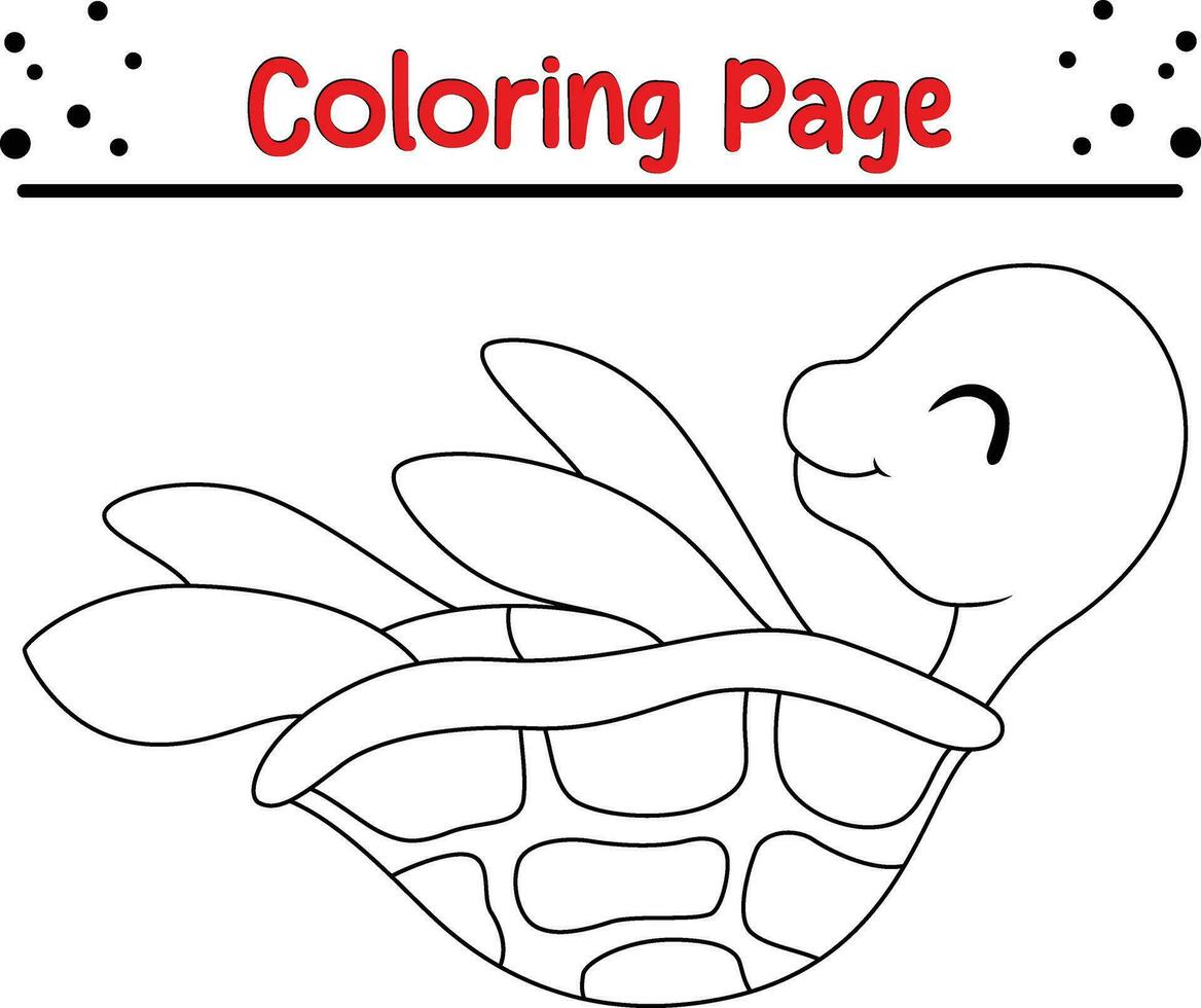 schildpad kleur bladzijde voor kinderen. zwart en wit vector illustratie voor kleur boek