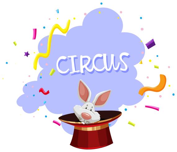 Een Rabbit Magic Trick Circus vector