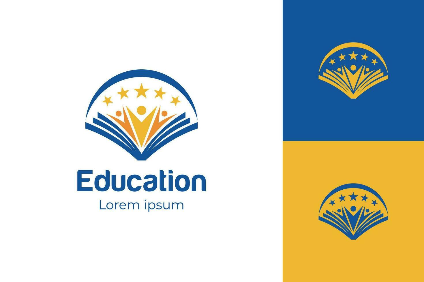 onderwijs boek logo met mensen ster teken symbool icoon ontwerp, voor Universiteit logo ontwerp vector