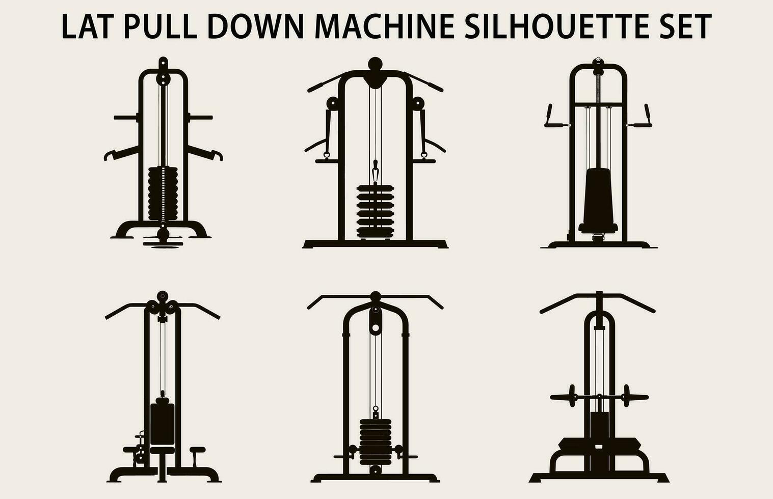 reeks van Sportschool uitrusting silhouet vector, geschiktheid element machine illustratie bundel vector