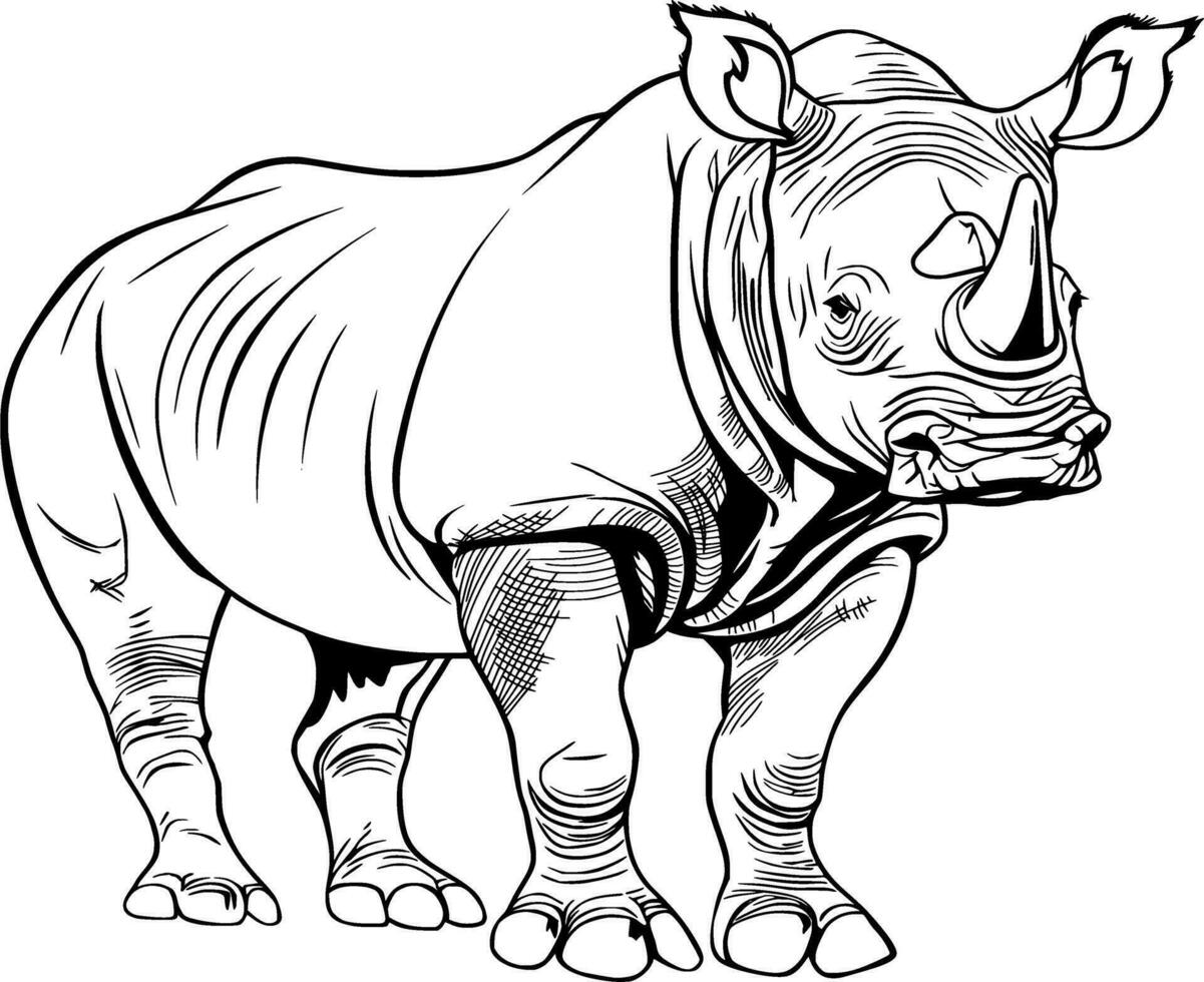 realistisch neushoorn vector illustratie