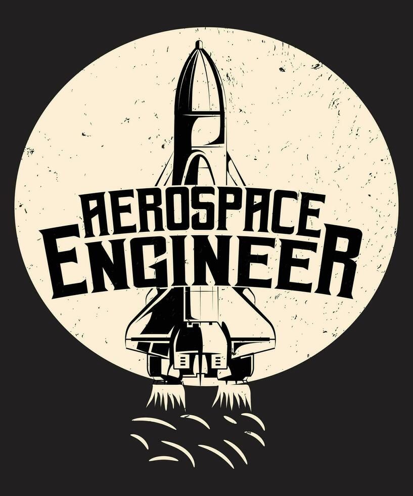 ruimtevaart ingenieur vector typografie ontwerp