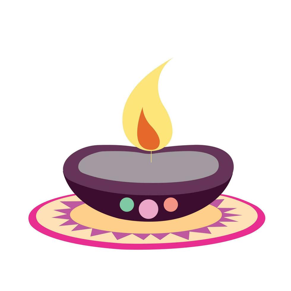 vector illustratie van diwali viering met decoratief kleurrijk ontwerp set.