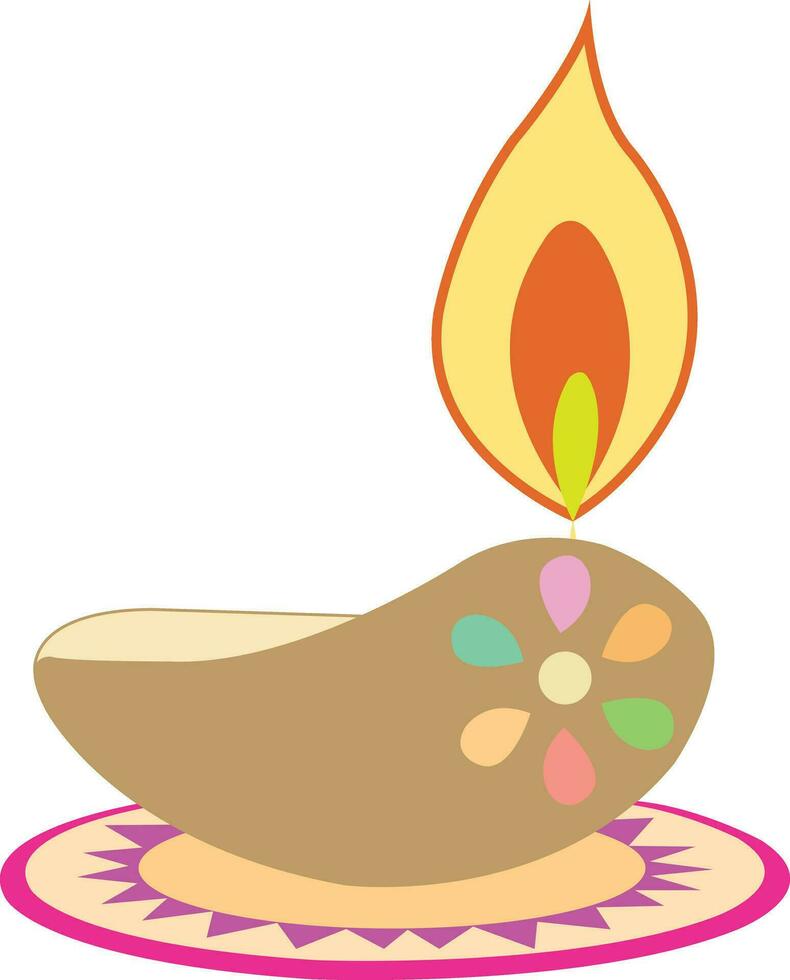 vector illustratie van diwali viering met decoratief kleurrijk ontwerp set.
