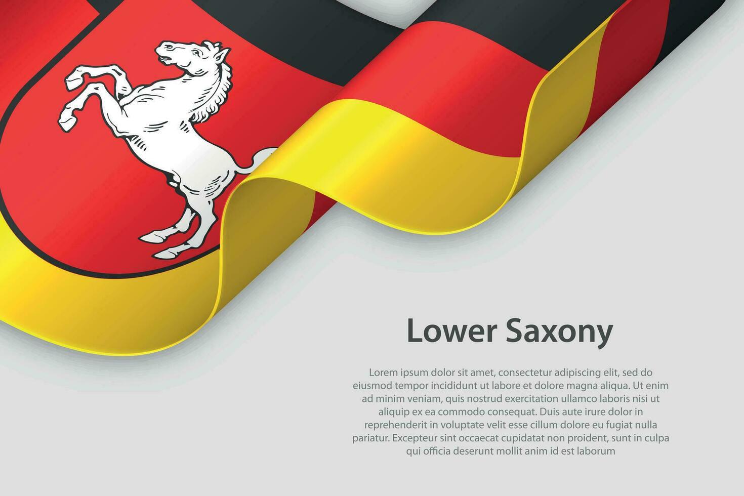 3d lint met vlag lager Saksen. Duitse staat. geïsoleerd Aan wit achtergrond vector