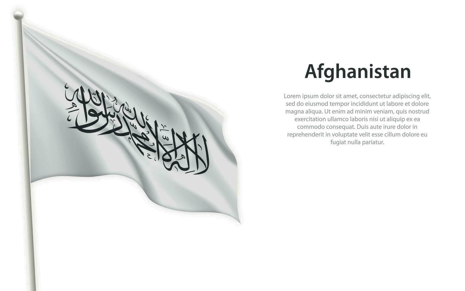 golvend vlag van afghanistan Aan wit achtergrond. sjabloon voor onafhankelijkheid dag vector