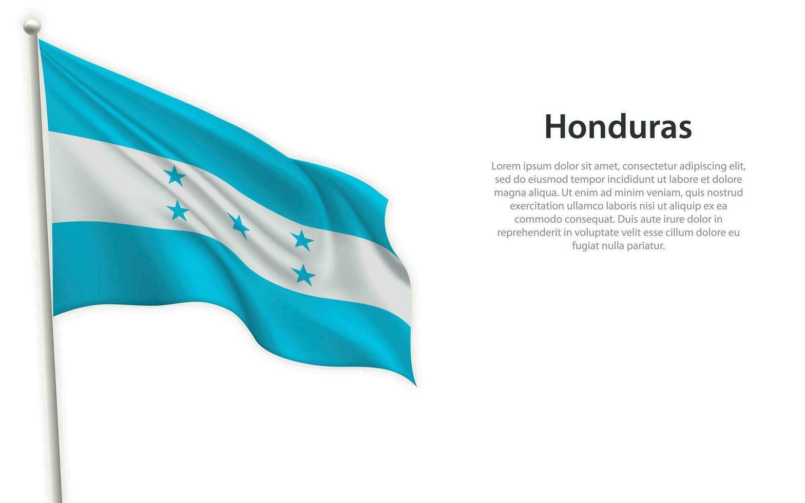 golvend vlag van Honduras Aan wit achtergrond. sjabloon voor onafhankelijkheid dag vector